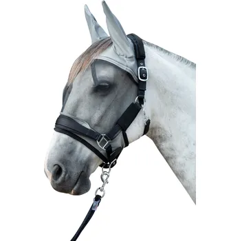 Koňská maska proti hmyzu HKM Maska proti hmyzu Premium HKM, na ohlávku, mud grey PONY