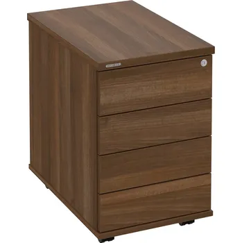 Zásuvkový kontejner K 34 C PTO P – Kontejner, 4 zásuvky, cent. zamykání, bezúchytkové otevírání, léta podél, hl. 60 cm - Ořech , Ořech