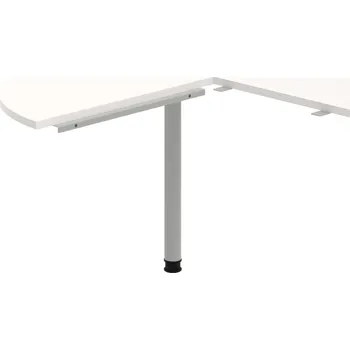 Psací stůl CP 22 L P – Stůl jednací, levý, léta podél, ø 120 cm - Bílá , Šedý kov