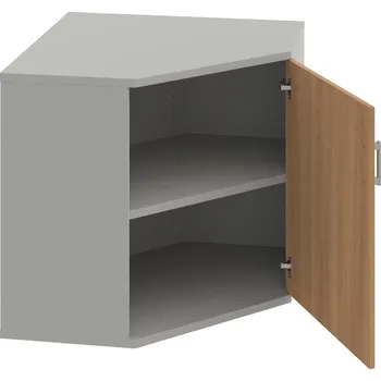 Policová skříň SRV 2 01 P – Skříň vnitřní roh pravá 76,8 cm - Višeň , Šedá , USH – hranatá