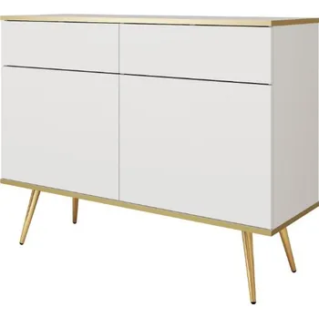 Komoda ArtPS Komoda BIJOU KSZ-107 | bílá / zlaté nohy