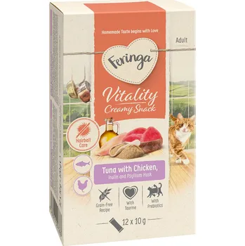 Krmivo pro kočku 12x10g Feringa Vitality Creamy Snacks - tuňák s kuřecím
