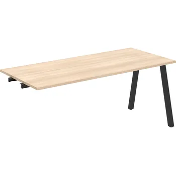 Psací stůl UJ A 1800 R – Stůl jednací rovný délky 180 cm, k řetězení - Akát , Černý kov