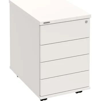 Zásuvkový kontejner K 34 C PTO P – Kontejner, 4 zásuvky, cent. zamykání, bezúchytkové otevírání, léta podél, hl. 60 cm - Bílá , Bílá