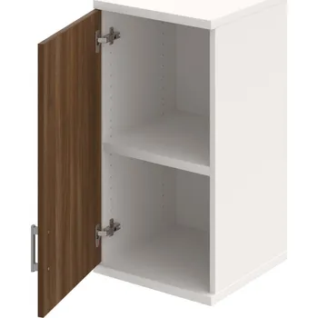 Policová skříň S 2 40 01 L H – Skříň policová dvéřová 76,8 × 40 cm - Ořech , Bílá , USH – hranatá