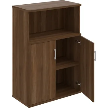 Policová skříň S 3 80 02 – Skříň policová dvéřová 115,2 × 80 cm - Ořech , Ořech , USH – hranatá