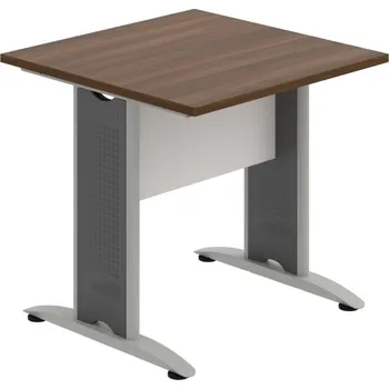Jednací stůl CJ 800 – Stůl jednací rovný 80 cm - Ořech , Bílá , Šedý kov