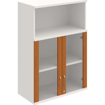 Policová skříň SZ 3 80 05 H – Skříň policová dvéřová 115,2 × 80 cm - Třešeň , Bílá , USN – Hobis