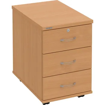 Zásuvkový kontejner K 33 Z N – Kontejner, 3 zásuvky, uzamykatelný, léta napříč, hl. 60 cm - Buk , Buk , USN – Hobis