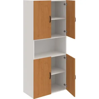 Policová skříň D 5 80 05 – Skříň policová dvéřová 185 × 80 cm - Olše , Bílá , UCO – černá