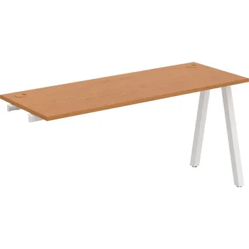 Psací stůl UE A 1600 R – Stůl pracovní délky 160 cm, hl 60 cm, k řetězení - Olše , Bílý kov