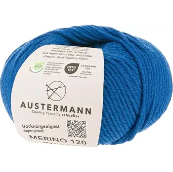 Příze Austermann Merino 120 EXP 132 Královská modrá (Příze Merino 120 EXP ROYAL)