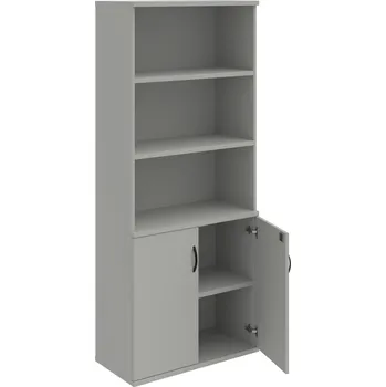 Policová skříň SZ 5 80 03 – Skříň policová dvéřová 192 × 80 cm - Šedá , Šedá , UCO – černá