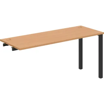 Psací stůl UE 1600 R – Stůl pracovní délky 160 cm, hl. 60 cm, k řetězení - Buk , Černý kov