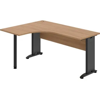 Psací stůl CE 60 P – Stůl ergo pravý 160 × 120 cm - Višeň , Višeň , Černý kov