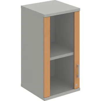 Policová skříň SZ 2 40 02 L H – Skříň policová dvéřová 76,8 × 40 cm - Buk , Šedá , USH – hranatá