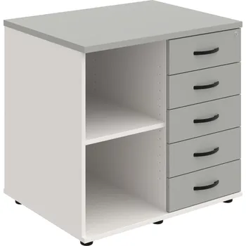 SPKZ 3 80 60 P N – Skříňka ke stolu, pravá, s centrálním zamykáním - Šedá , Bílá , UCO – černá