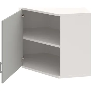 Policová skříň SRV 2 01 L H – Skříň vnitřní roh levá 76,8 cm - Šedá , Bílá , USH – hranatá