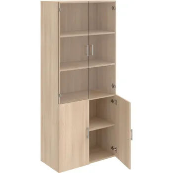 Policová skříň D 5 80 09 – Skříň policová dvéřová 185 × 80 cm - Akát , Akát , USH – hranatá