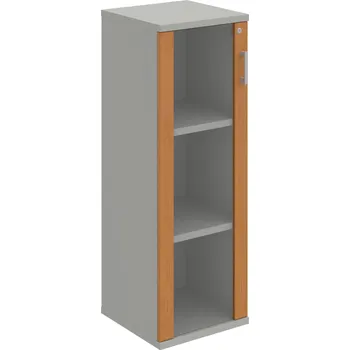 Policová skříň SZ 3 40 02 L – Skříň policová dvéřová 115,2 × 40 cm - Olše , Šedá , USH – hranatá