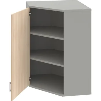 Policová skříň SRV 3 01 L H – Skříň vnitřní roh levá 115,2 cm - Akát , Šedá , USH – hranatá