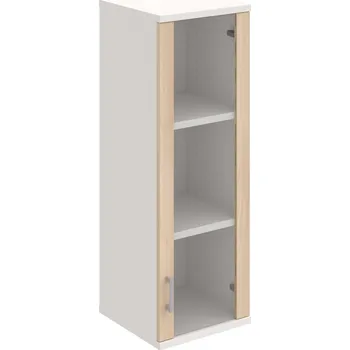 Policová skříň S 3 40 02 P H – Skříň policová dvéřová 115,2 × 40 cm - Akát , Bílá , USH – hranatá