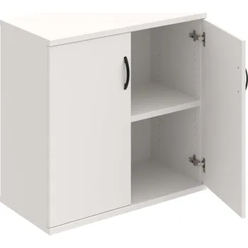 Policová skříň S 2 80 01 – Skříň policová dvéřová 76,8 × 80 cm - Bílá , Bílá , UCO – černá