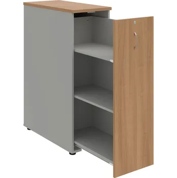 SPVZ 3 P – Skříňka ke stolu, šanonová, výsuvná, pravá - Višeň , Šedá , USN – Hobis