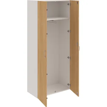 Policová skříň DZR 5 80 01 – Skříň šatní dvéřová 185 × 80 cm - Dub , Bílá , USN – Hobis