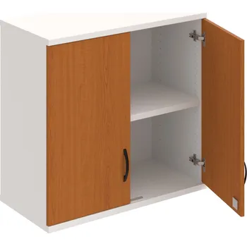 Policová skříň SZ 2 80 01 H – Skříň policová dvéřová 76,8 × 80 cm - Třešeň , Bílá , UCO – černá