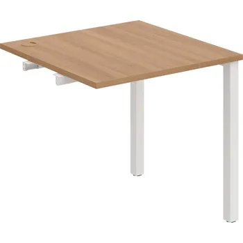 Psací stůl US 800 R – Stůl pracovní délky 80 cm, k řetězení - Višeň , Bílý kov