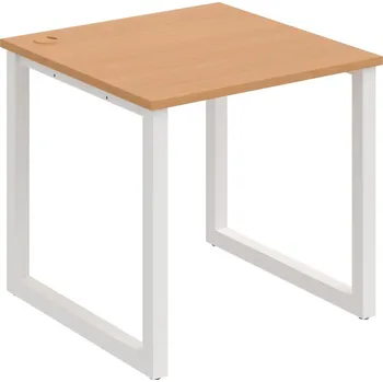 Psací stůl US O 800 – Stůl pracovní délky 80 cm - Buk , Bílý kov