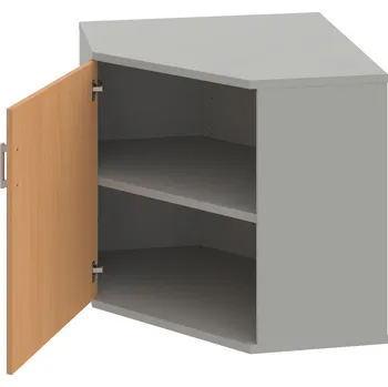 Policová skříň SRV 2 01 L – Skříň vnitřní roh levá 76,8 cm - Buk , Šedá , USH – hranatá