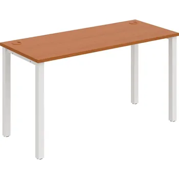 Psací stůl UE 1400 – Stůl pracovní délky 140 cm, hl. 60 cm - Třešeň , Bílý kov