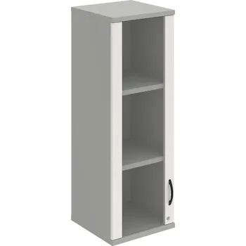 Policová skříň SZ 3 40 02 L H – Skříň policová dvéřová 115,2 × 40 cm - Bílá , Šedá , UCO – černá