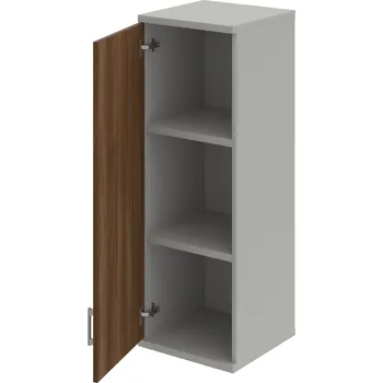 Policová skříň S 3 40 01 L H – Skříň policová dvéřová 115,2 × 40 cm - Ořech , Šedá , USH – hranatá