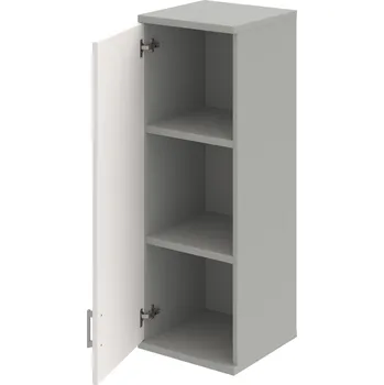 Policová skříň S 3 40 01 L H – Skříň policová dvéřová 115,2 × 40 cm - Bílá , Šedá , USH – hranatá