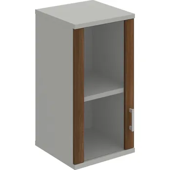 Policová skříň S 2 40 02 L H – Skříň policová dvéřová 76,8 × 40 cm - Ořech , Šedá , USH – hranatá