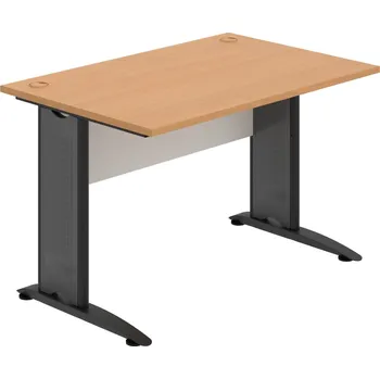 Psací stůl CS 1200 – Stůl pracovní rovný 120 cm - Buk , Bílá , Černý kov