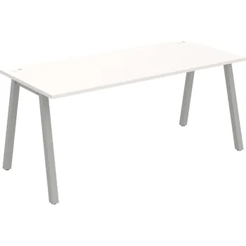 Psací stůl US A 1800 – Stůl pracovní délky 180 cm - Bílá , Šedý kov