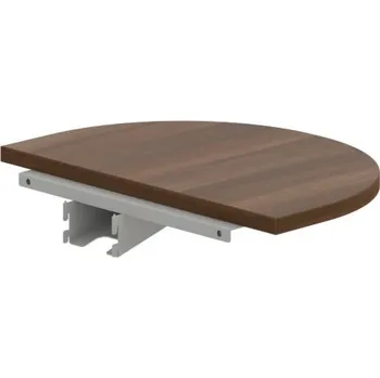 Jednací stůl CP 60 – Stůl zakončovací oblouk 60 cm - Ořech , Šedý kov