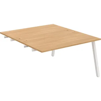 Psací stůl USD A 1400 R – Stůl pracovní 140 × 160 cm, k řetězení - Dub , Bílý kov