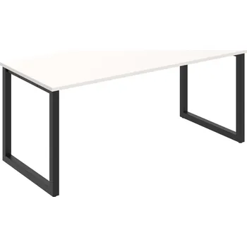Psací stůl UJ O 1800 – Stůl jednací rovný délky 180 cm - Bílá , Černý kov