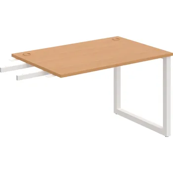 Psací stůl US O 1200 RU – Stůl pracovní délky 120 cm, k řetězení - Buk , Bílý kov