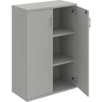 Policová skříň SZ 3 80 01 – Skříň policová dvéřová 115,2 × 80 cm - Šedá , Šedá , USH – hranatá