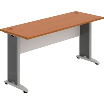 Psací stůl CE 1600 – Stůl pracovní rovný 160 cm, hl. 60 cm - Třešeň , Bílá , Šedý kov