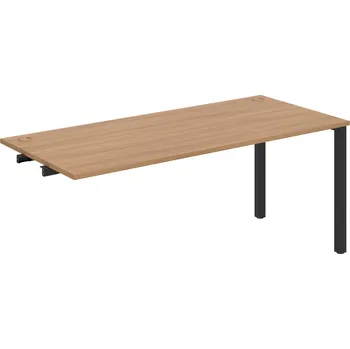 Psací stůl US 1800 R – Stůl pracovní délky 180 cm, k řetězení - Višeň , Černý kov