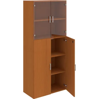 Policová skříň DZ 5 80 08 – Skříň policová dvéřová 185 × 80 cm - Třešeň , Třešeň , USH – hranatá