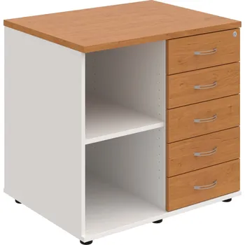 SPKZ 3 80 60 P N – Skříňka ke stolu, pravá, s centrálním zamykáním - Olše , Bílá , USN – Hobis