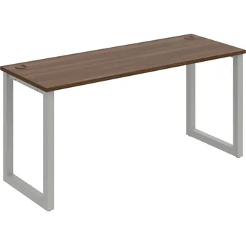 Psací stůl UE O 1600 – Stůl pracovní délky 160 cm, hl. 60 cm - Ořech , Šedý kov